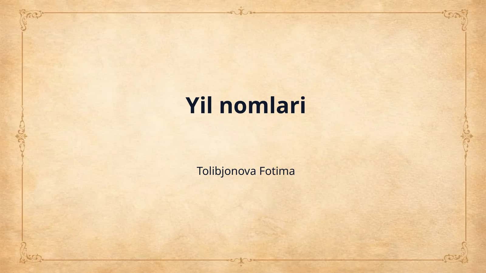 Yil nomlari