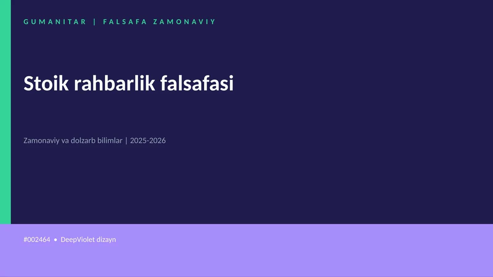 Stoik rahbarlik falsafasi