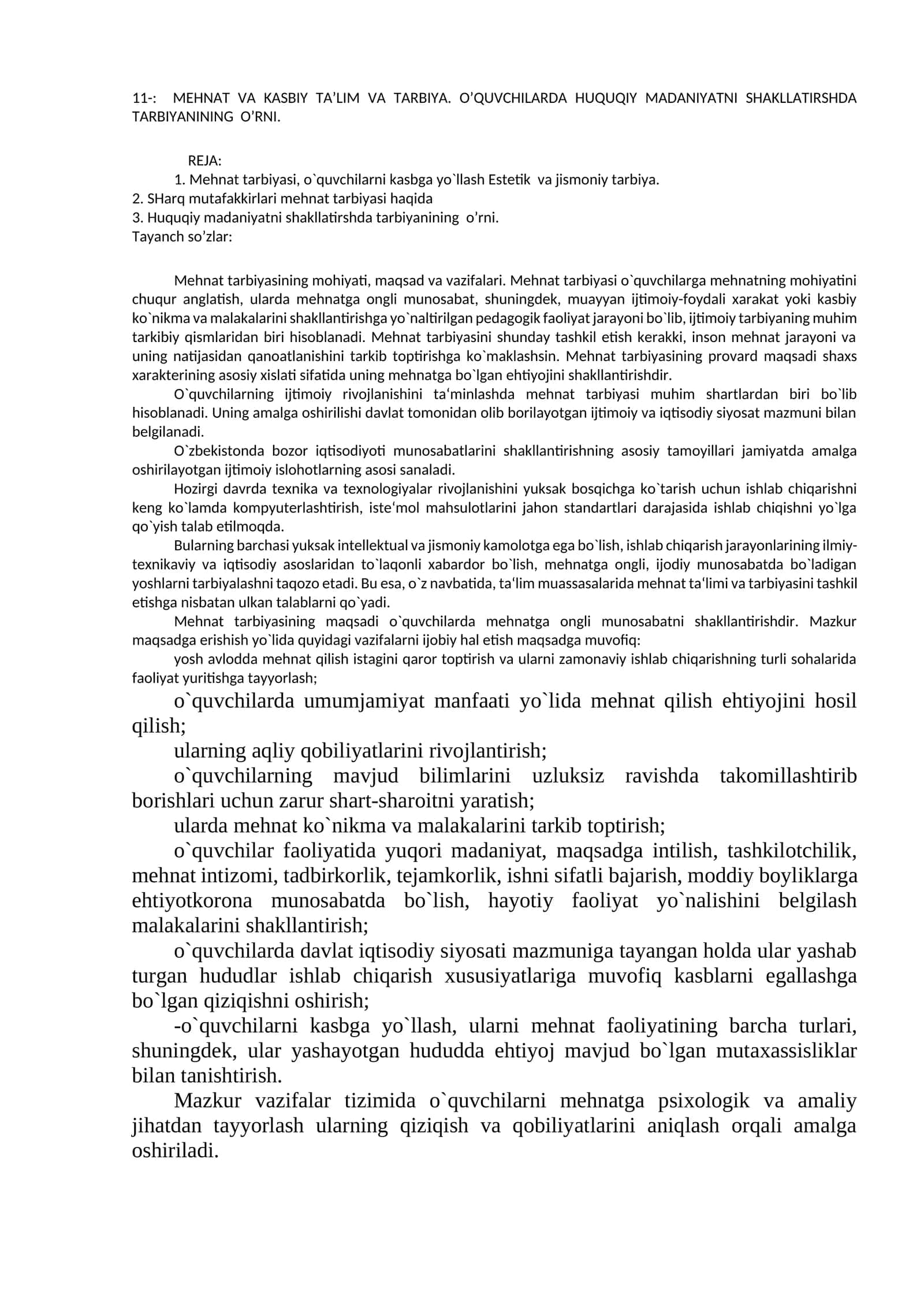 Mehnat va Kasbiy Ta’lim va Tarbiya