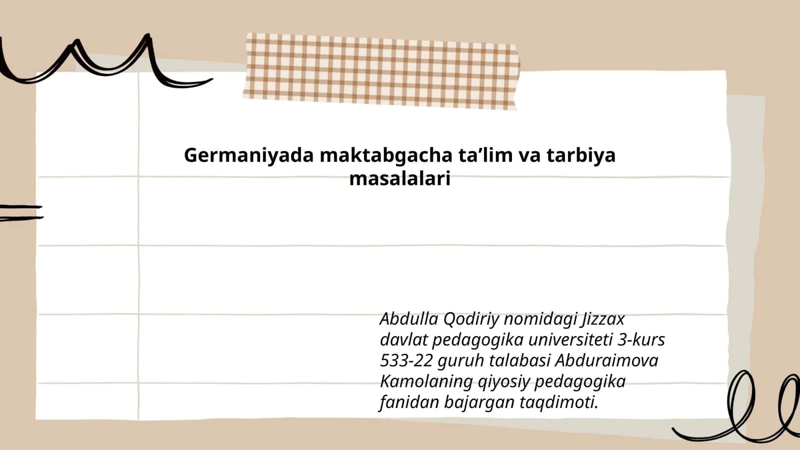 Germaniyada maktabgacha taʼlim va tarbiya masalalari