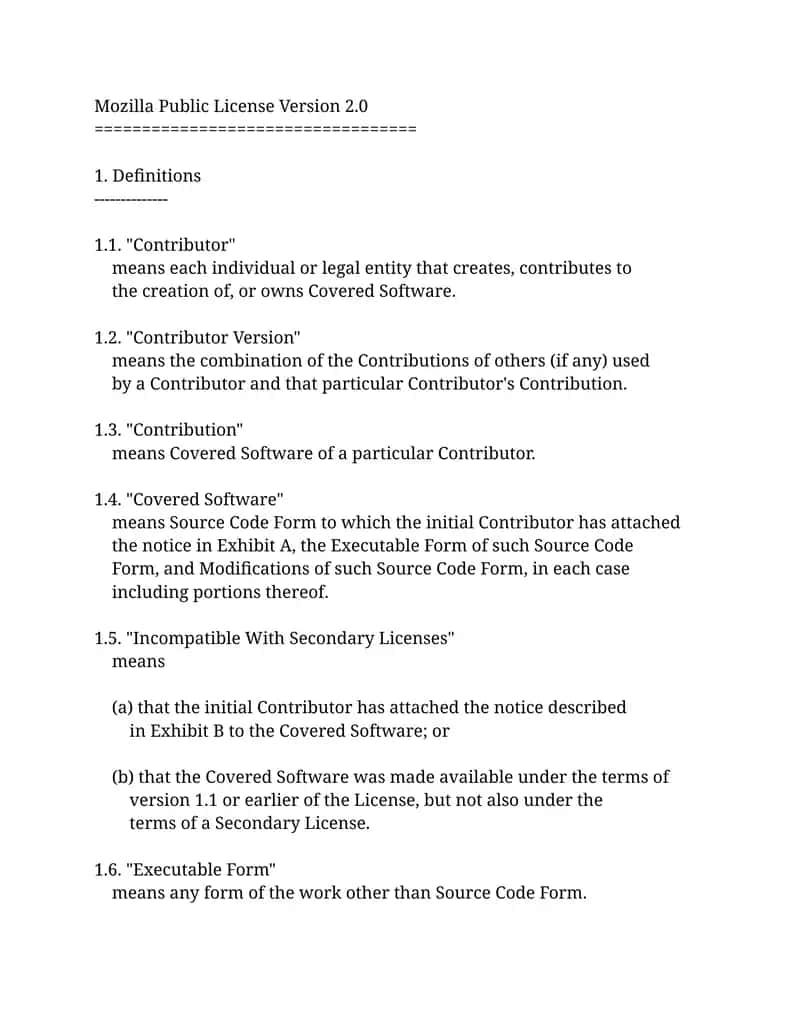 Mozilla Public License Version 2.0