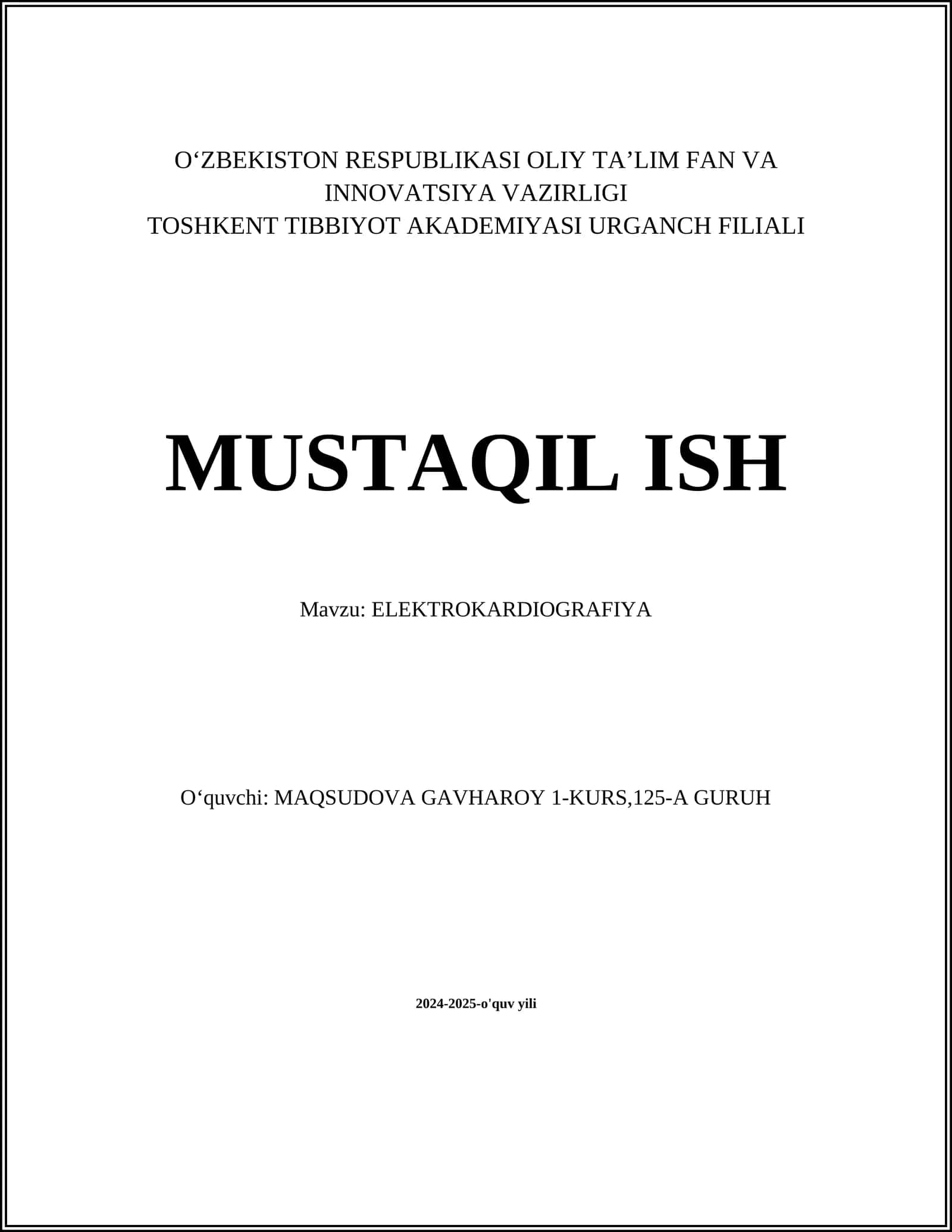 ELEKTROKARDIOGRAFIYA