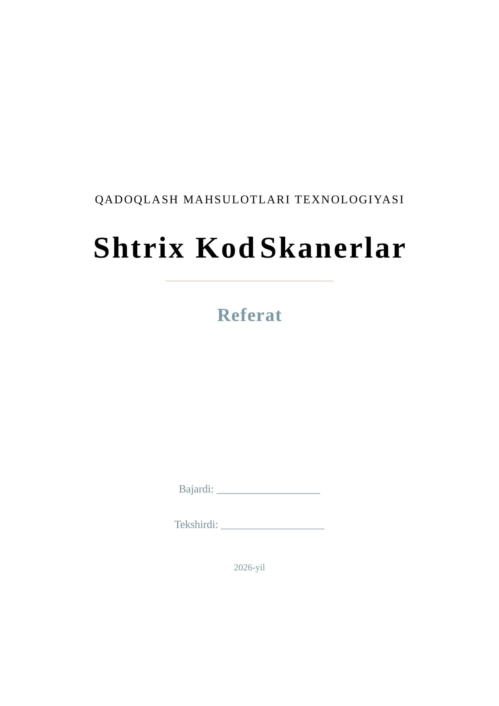 QADOQLASH MAHSULOTLARI TEXNOLOGIYASI