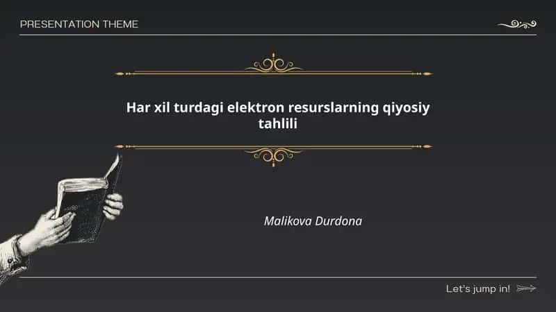 Har xil turdagi elektron resurslarning qiyosiy tahlili