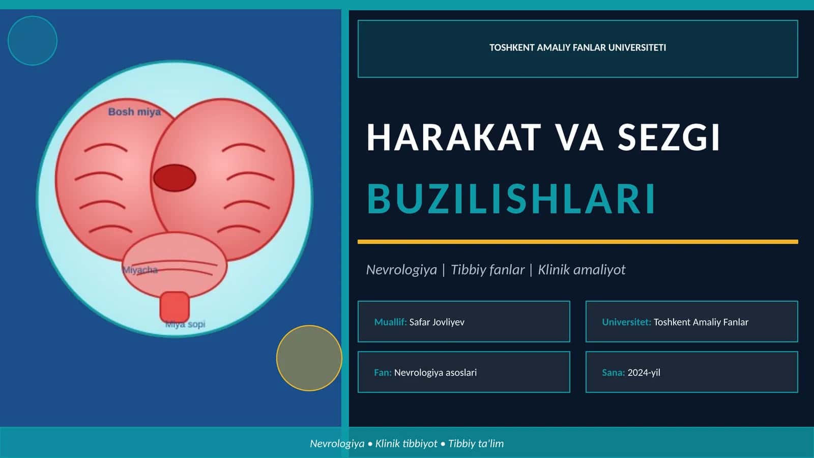 Harakat va Sezgi buzilishlari New