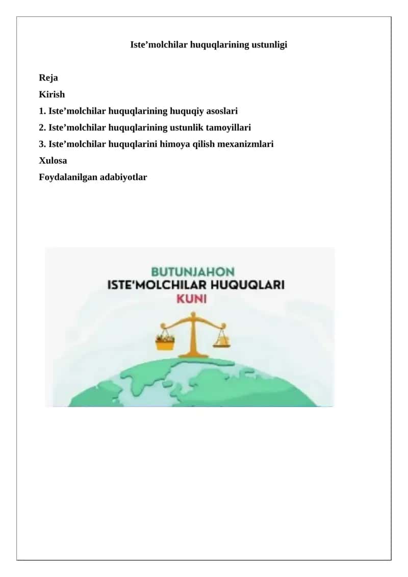 Iste’molchilar huquqlarining ustunligi