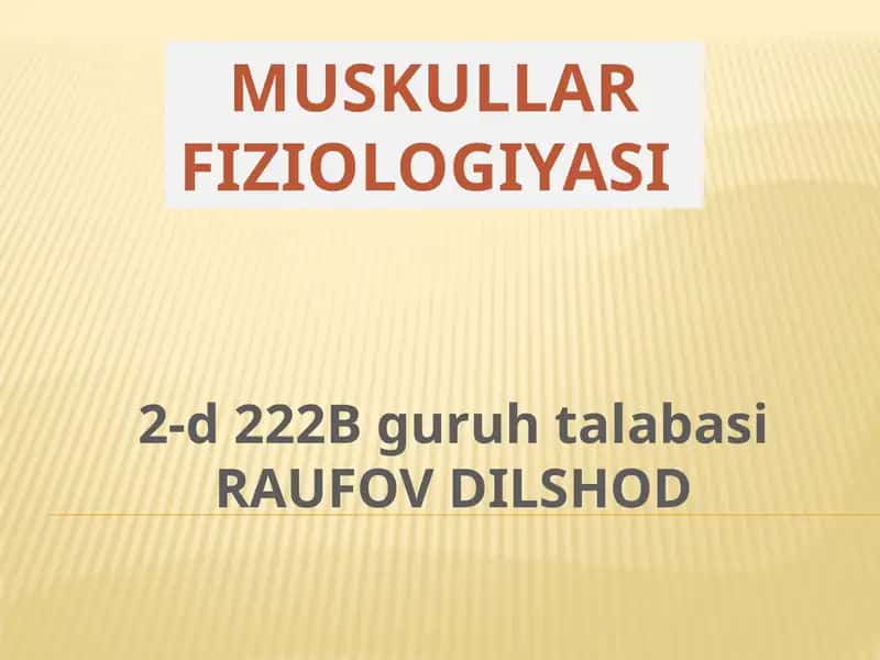 Muskullar fiziologiyasi