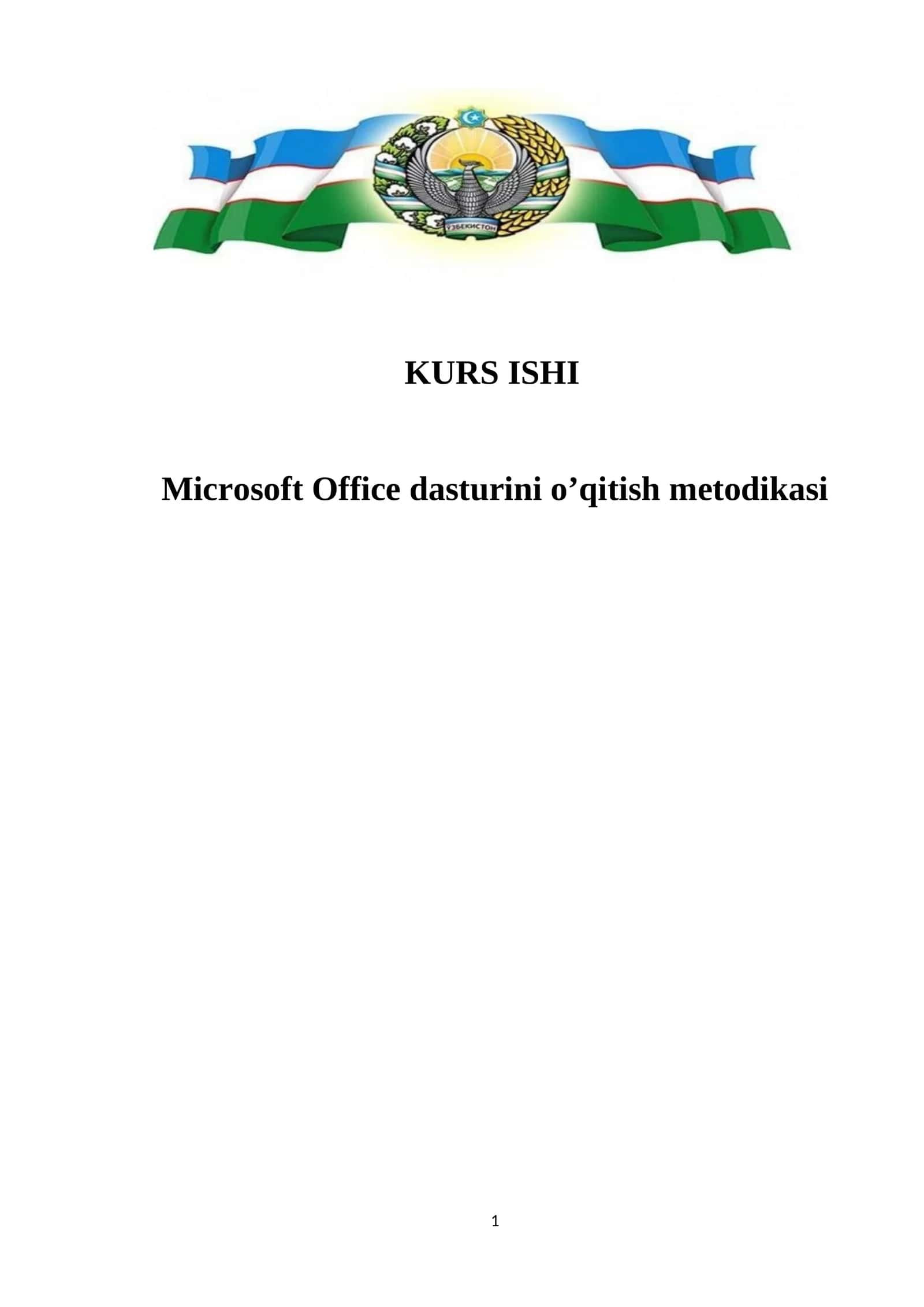 Microsoft Office dasturini o’qitish metodikasi