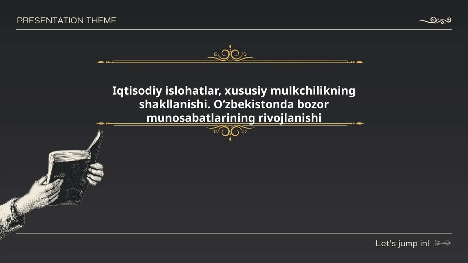 Iqtisodiy islohatlar, xususiy mulkchilikning shakllanishi. Oʻzbekistonda bozor munosabatlarining rivojlanishi