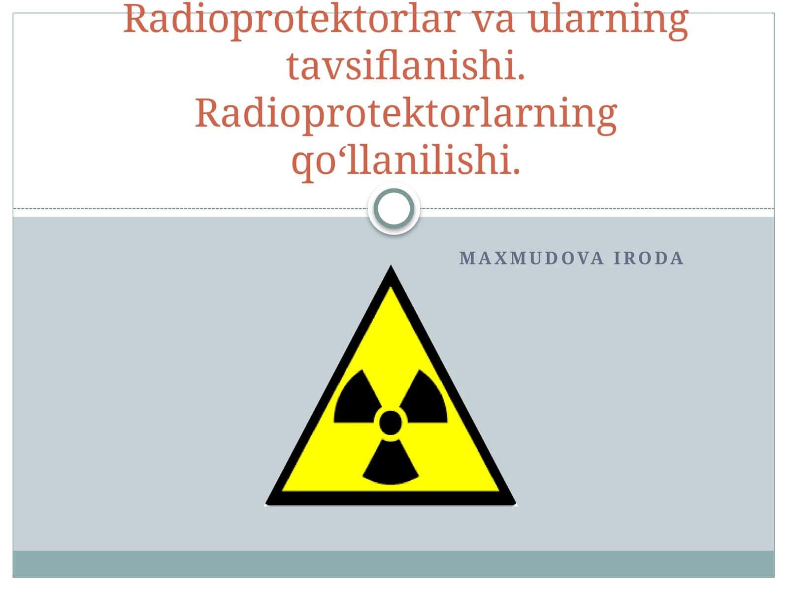 Radioprotektorlar va ularning tavsiflanishi. Radioprotektorlarning qo‘llanilishi