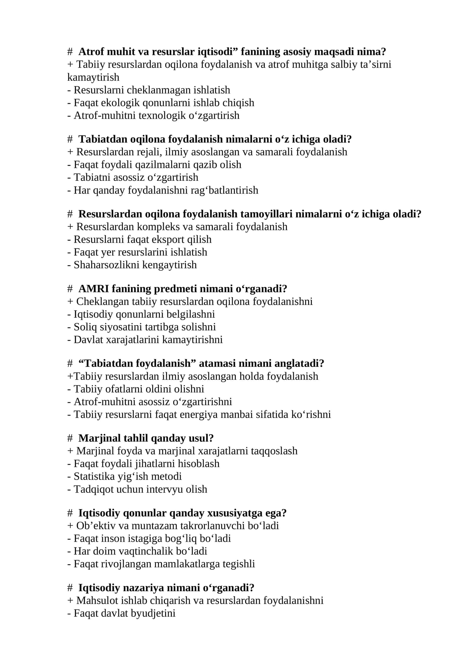 Atrof muhit va resurslar iqtisodi