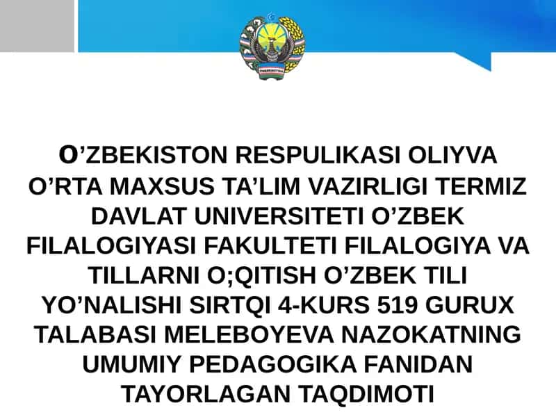 Abu Rayxon Beruniyning ilmiy merosi va uning pedagogika fan taraqqiyotidagi o’rni