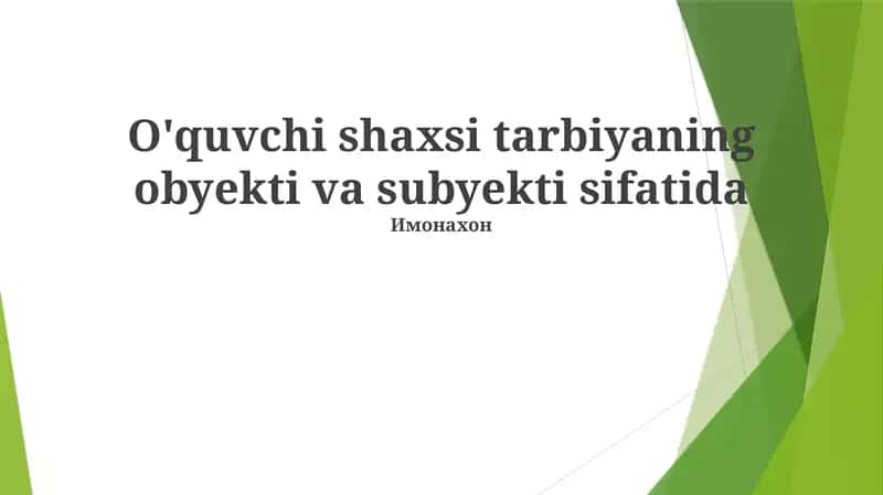 Talaba Sub'ekti: Faol O'rganish va Kuchlanish