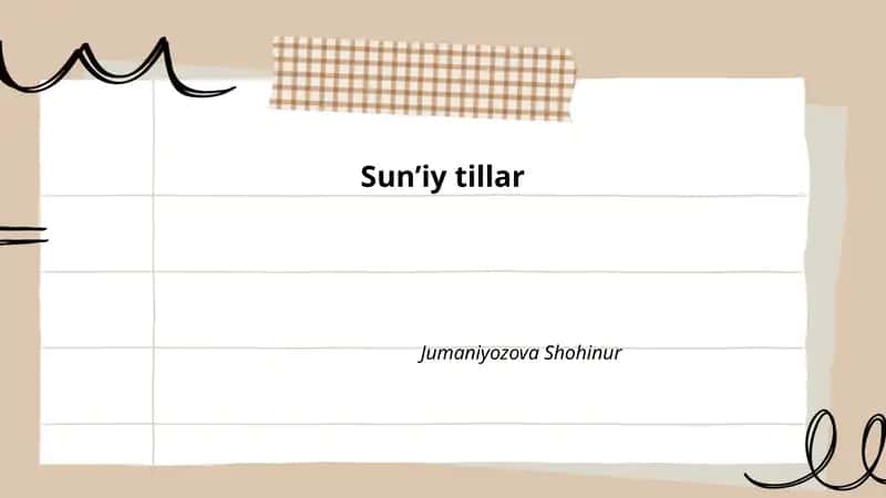 Sunʼiy tillar
