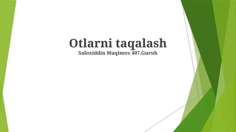 Otlarni taqalash