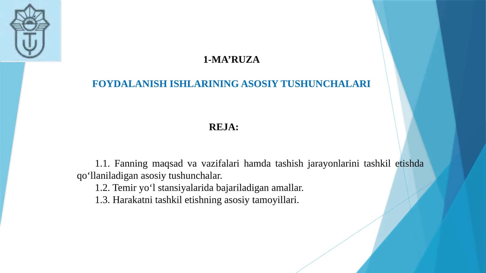 foydalanish ishlarini g asosiy tushunchasi