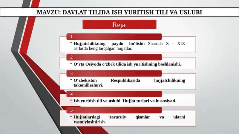 Davlat tilida ish yuritish