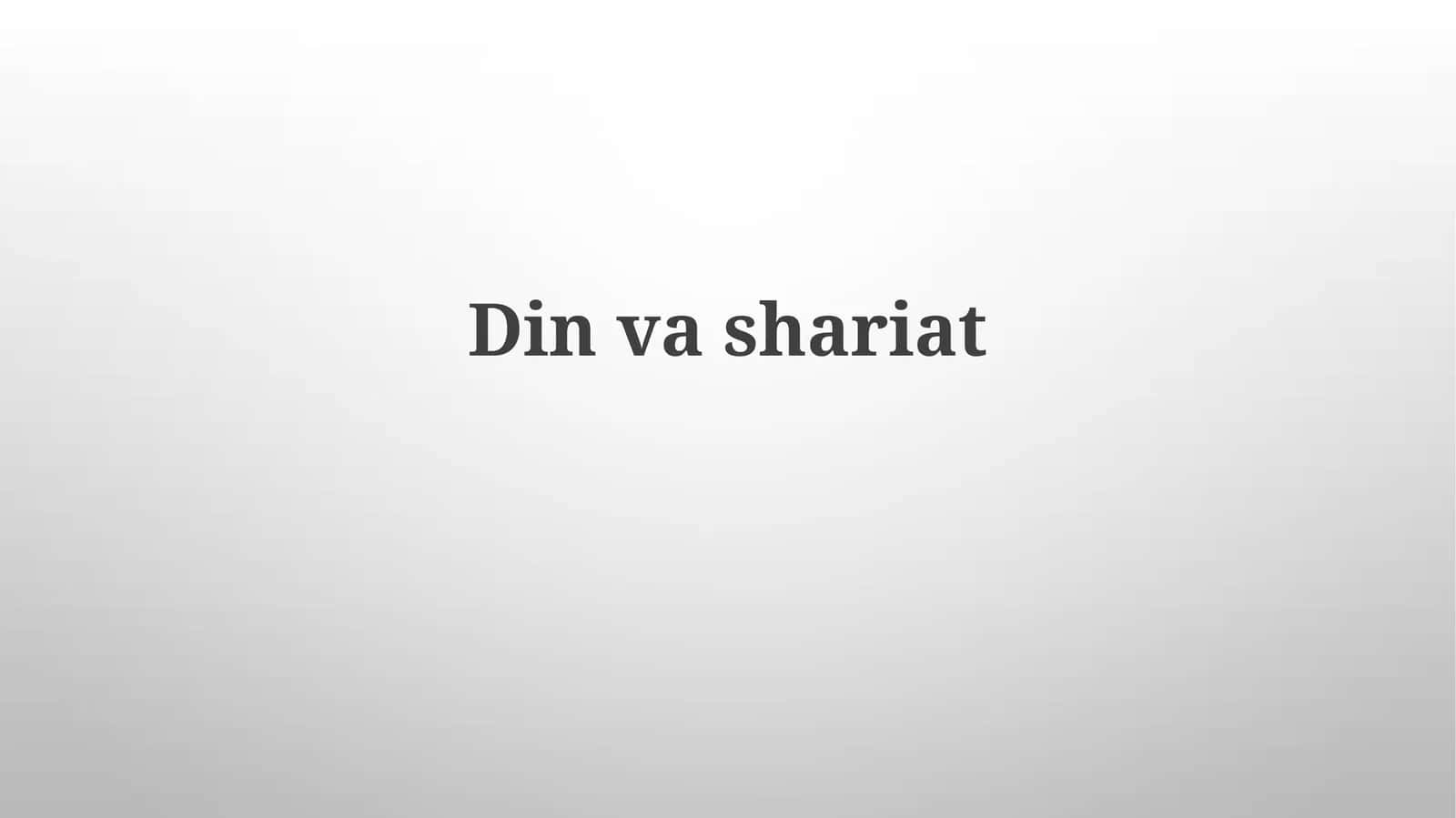 Dinning Huquqiy Tartibga Solinishi