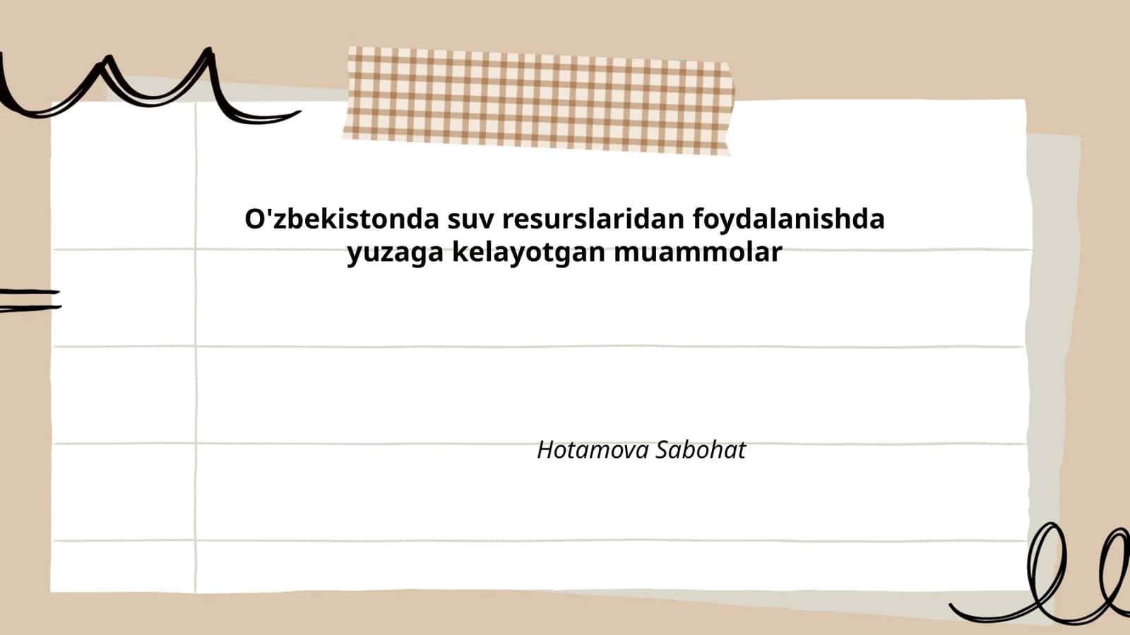 O'zbekistonda suv resurslaridan foydalanishda yuzaga kelayotgan muammolar