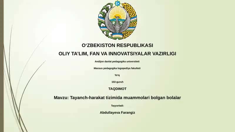 Tayanch-harakat tizimida muammolari bolgan bolalar