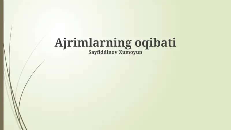 Ajrimlarning oqibati