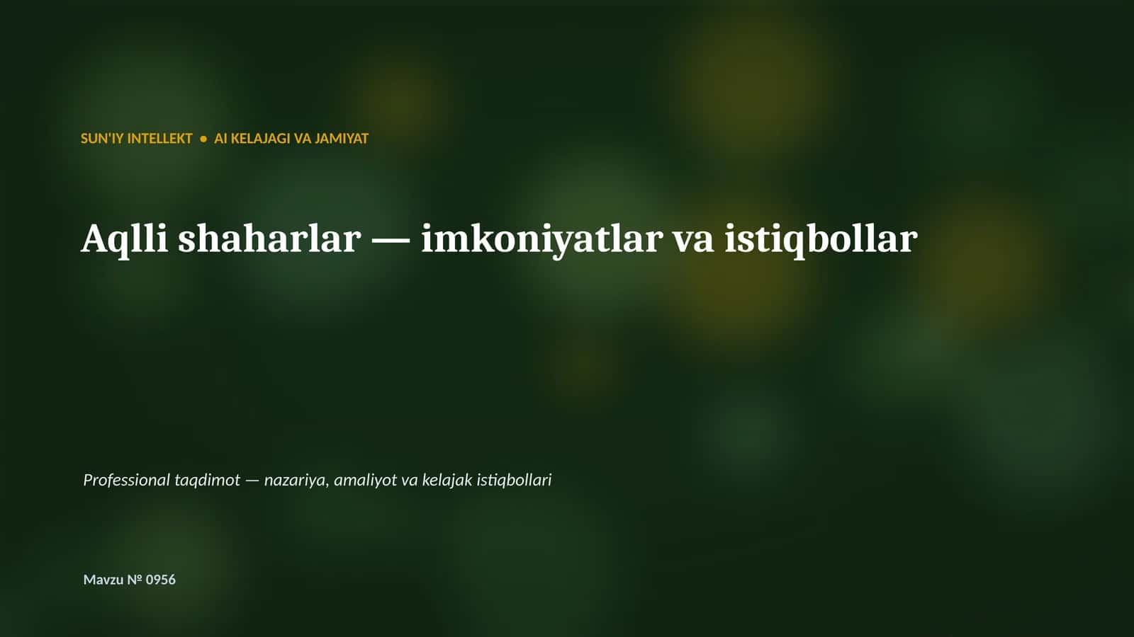 AI Kelajagi Va Jamiiyat