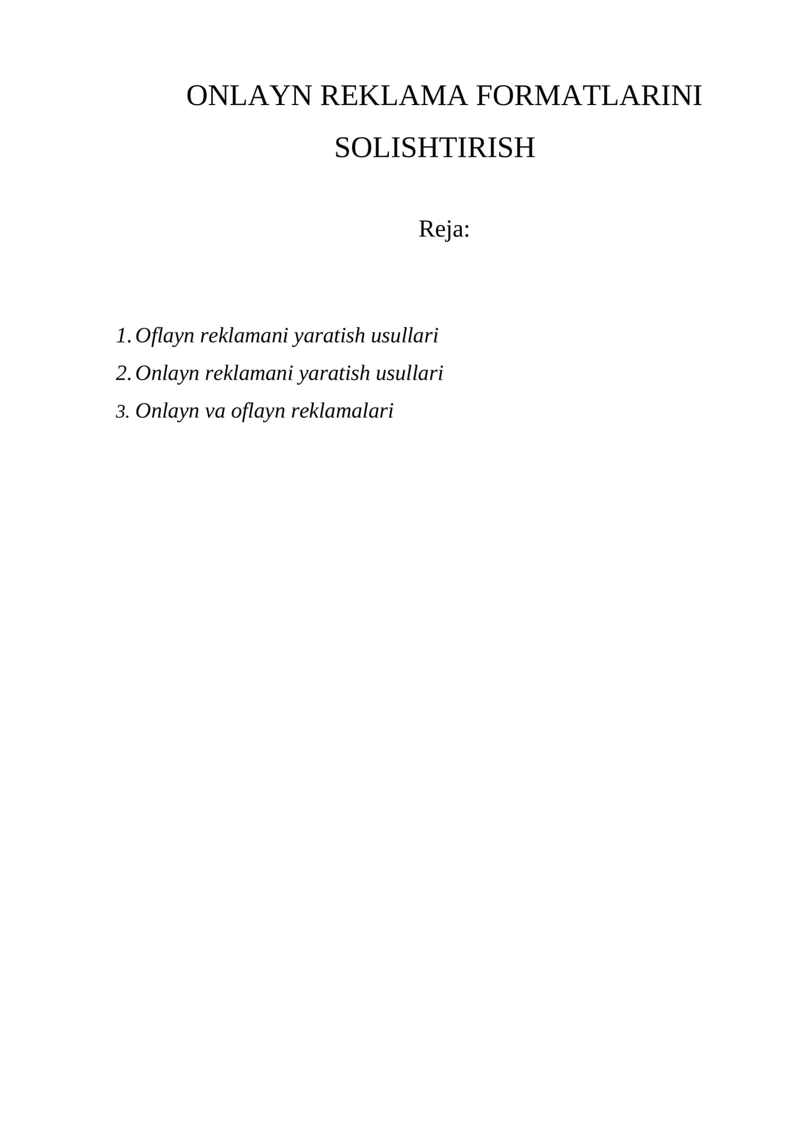 Oflayn va onlayn reklama xar doim birga