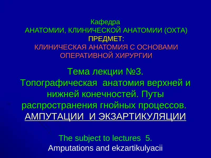 КЛИНИЧЕСКАЯ АНАТОМИЯ С ОСНОВАМИ ОПЕРАТИВНОЙ ХИРУРГИИ