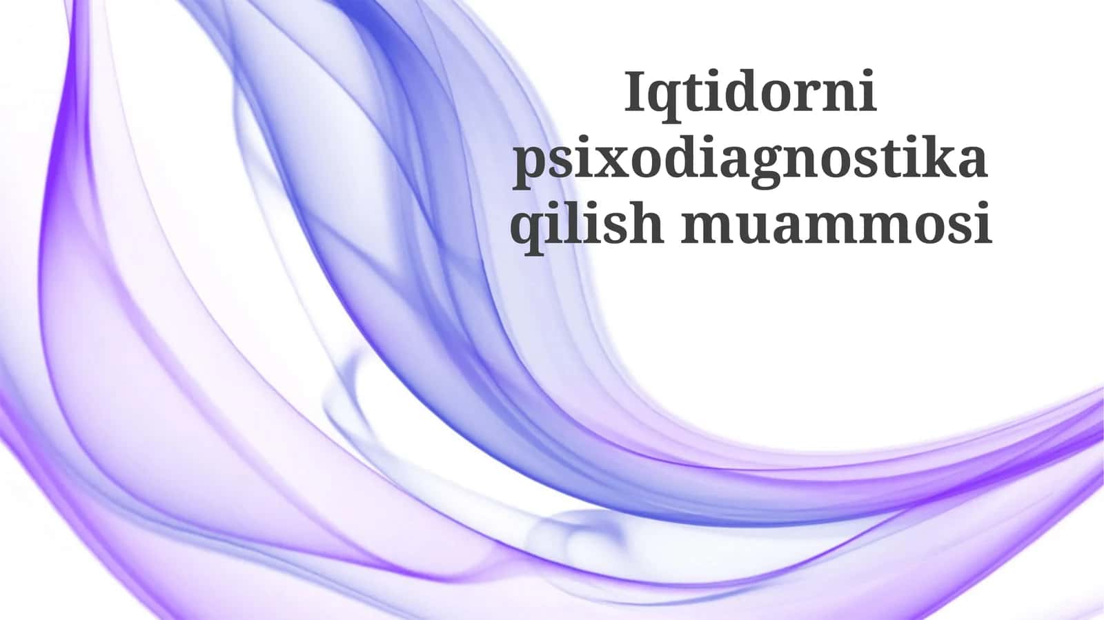 Iqtidornipsixodiagnostikaqilishmuammosi