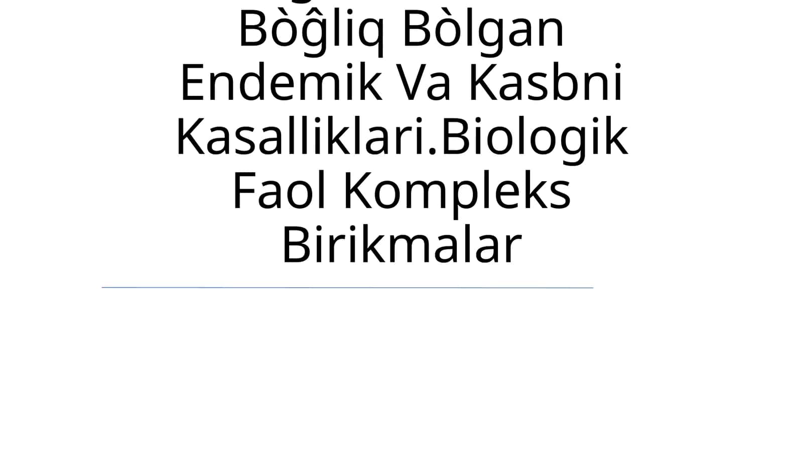 Biogen Elementlar Konsentratsiyasi Òzgarishi Bilan Bòĝliq Bòlgan Endemik Va Kasbni Kasalliklari