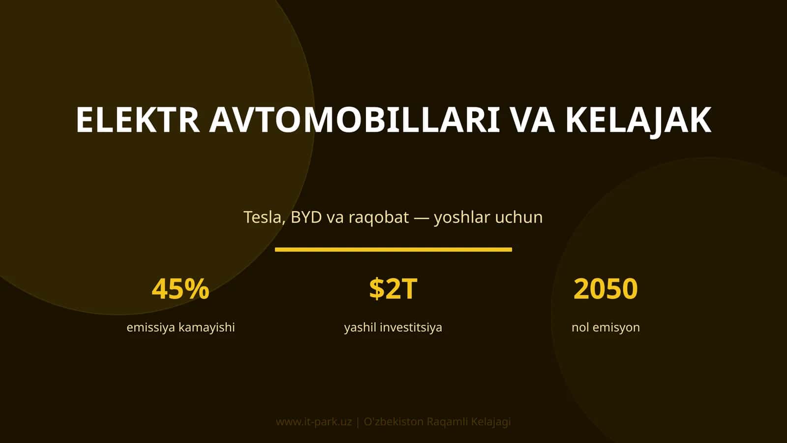 Elektr avtomobillari va kelajak
