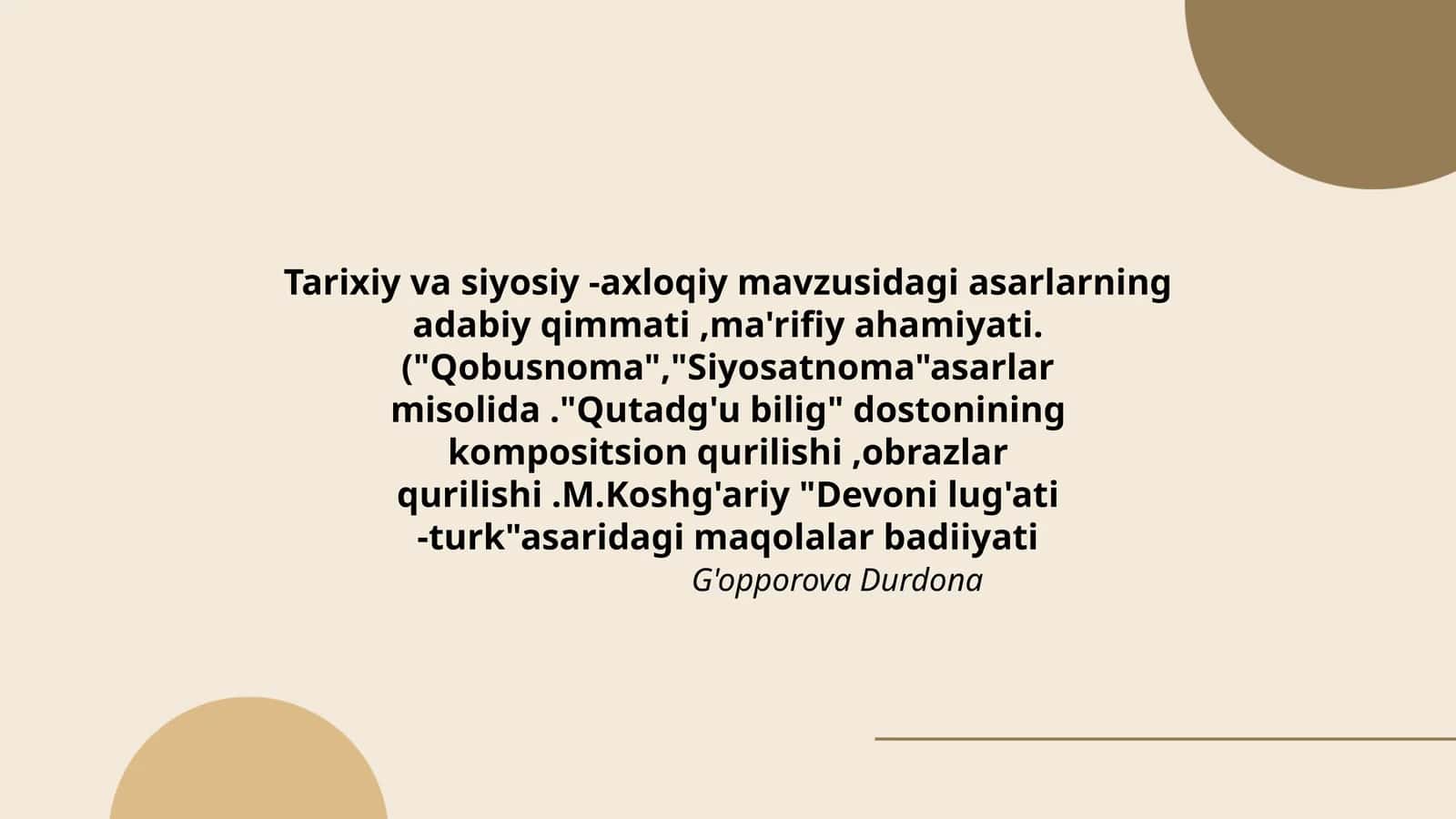 Tarixiy va siyosiy -axloqiy mavzusidagi asarlarning adabiy qimmati, ma'rifiy ahamiyati