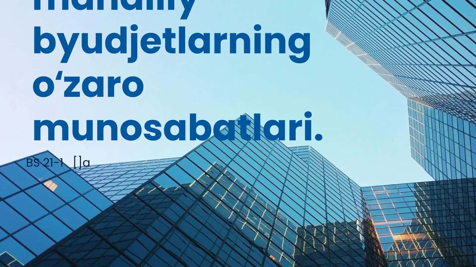 Respublika va Mahalliy Byudjetlar O'rtasidagi Aloqalar