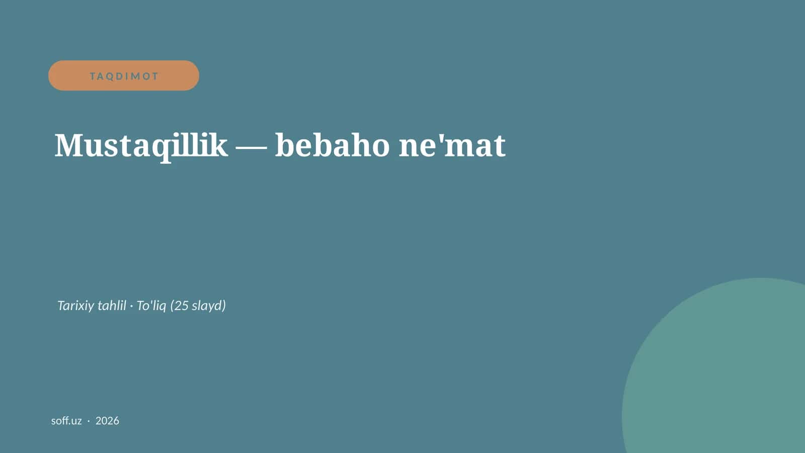 Mustaqillik — bebaho ne'mat