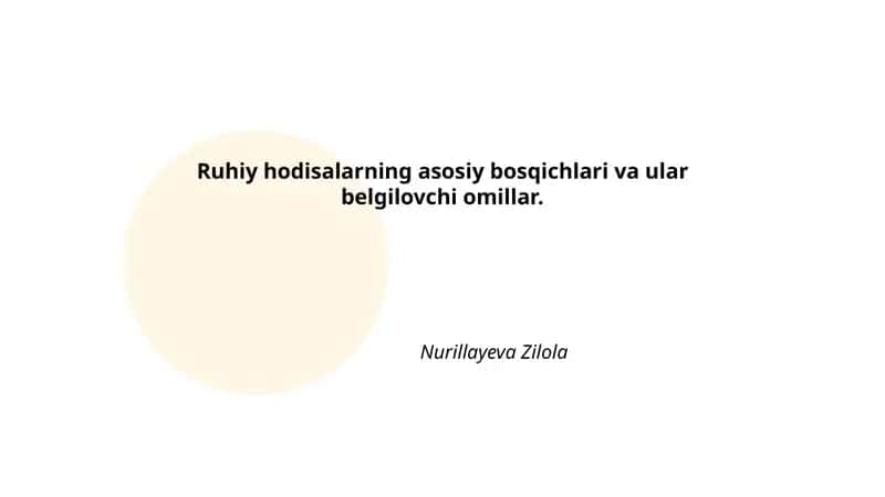 Sezgi bosqichi va uni belgilovchi omillar