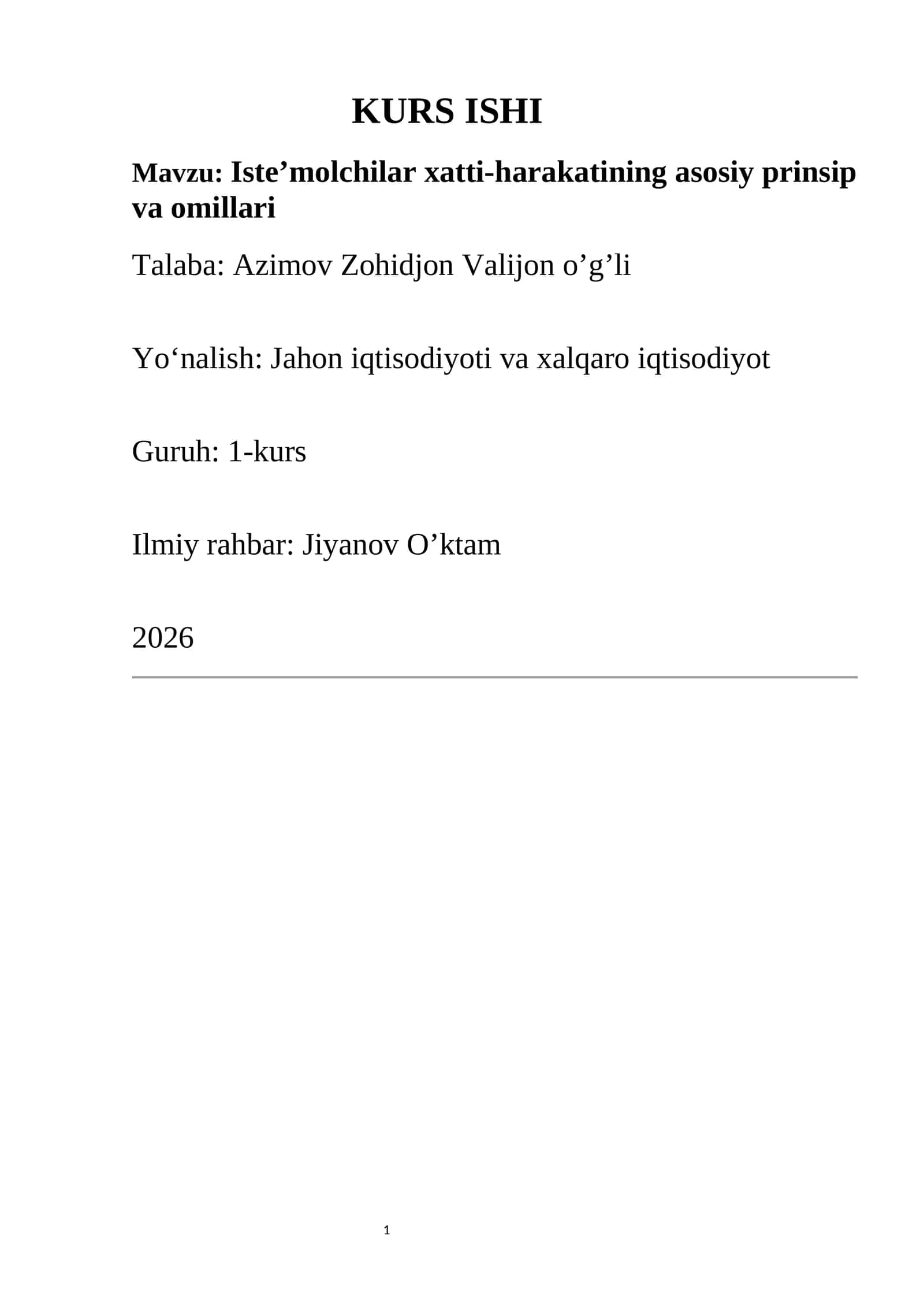 Iste’molchilar xatti-harakatining asosiy prinsip va omillari