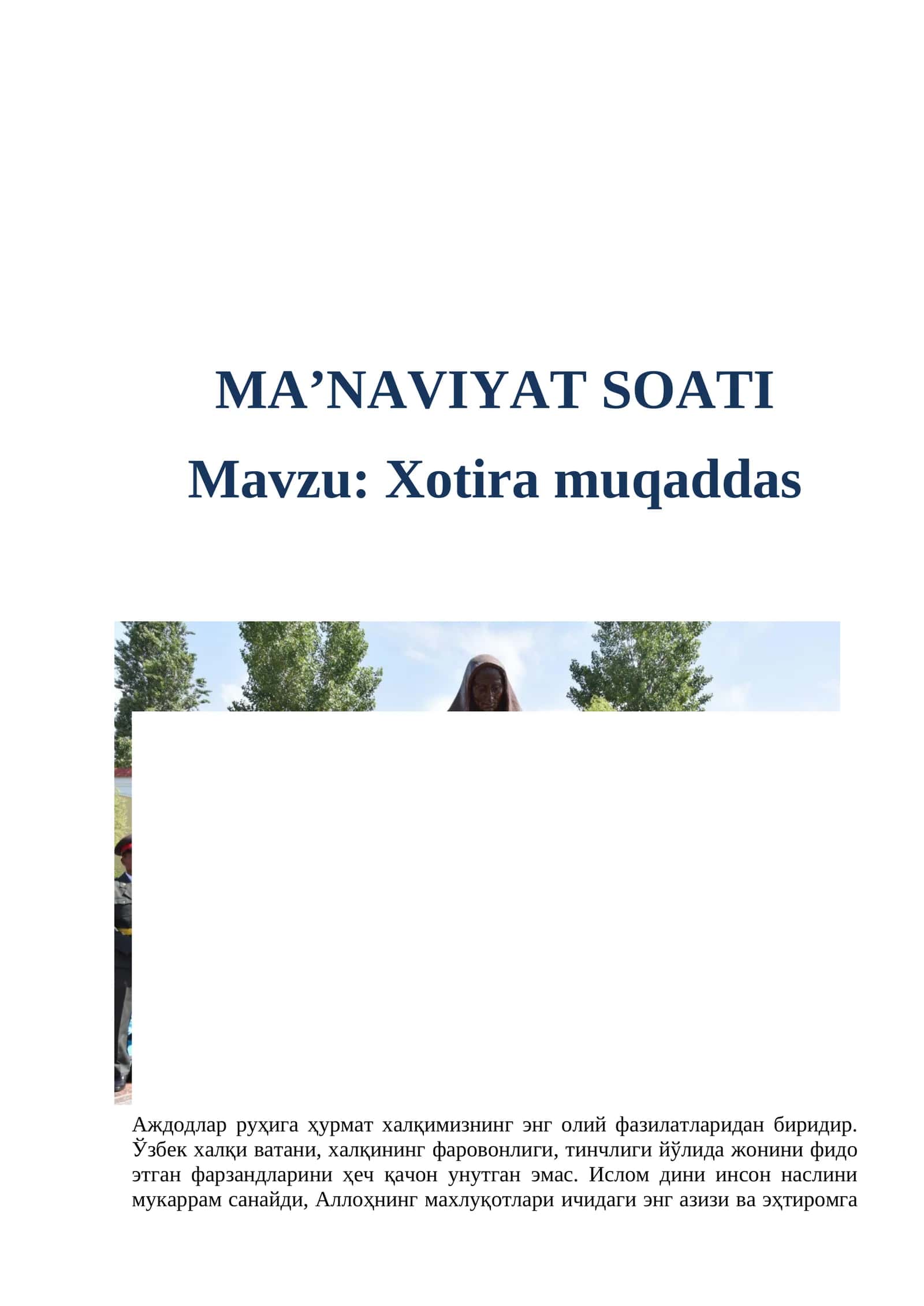 MA’NAVIYAT SOATI