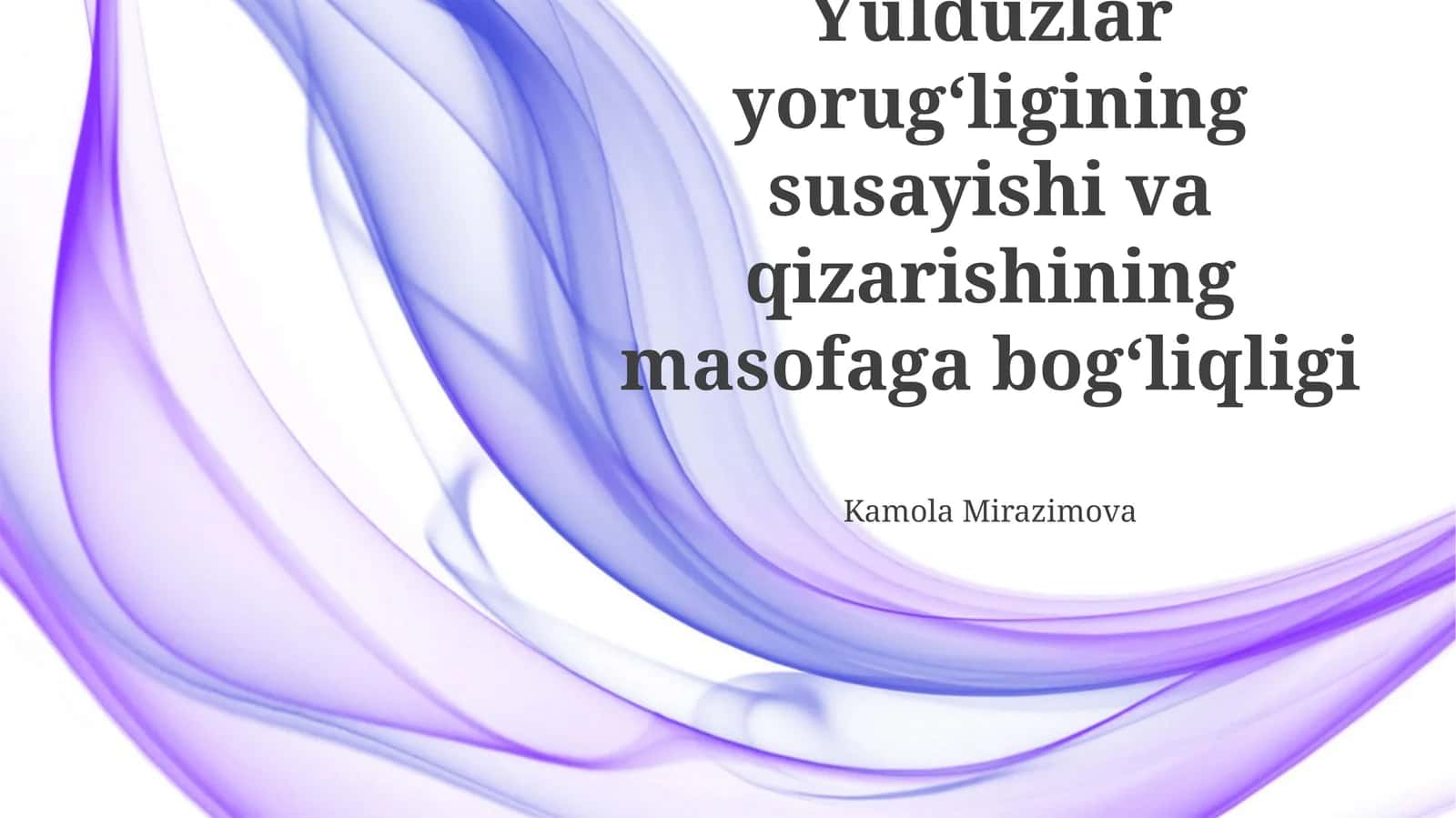 Yulduzlar yorugʻligining susayishi va qizarishining masofaga bogʻliqligi
