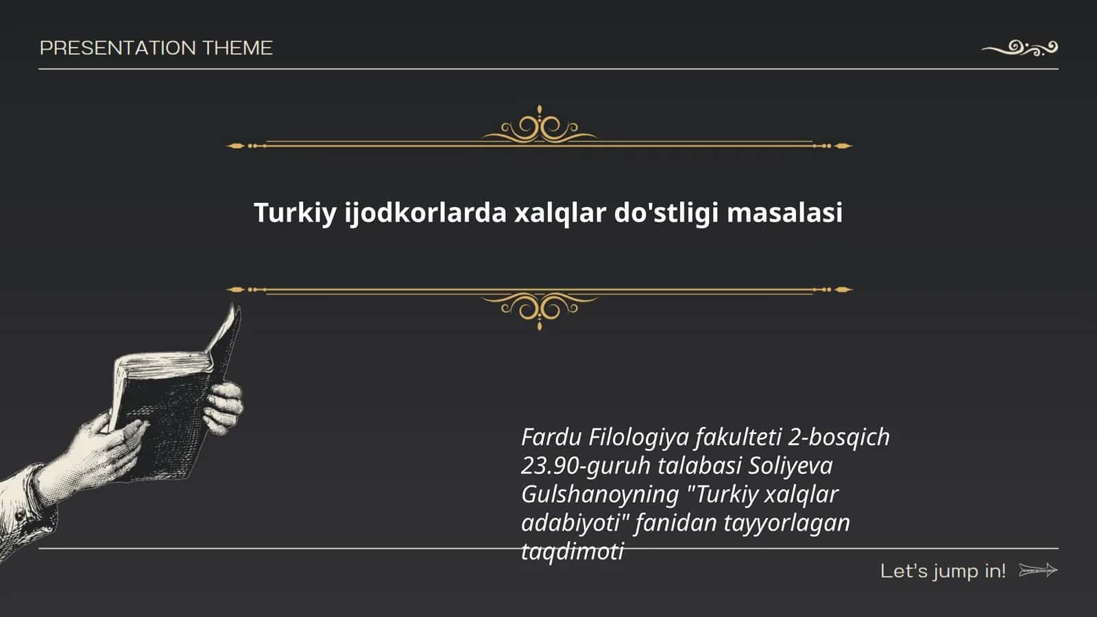 Turkiy ijodkorlarda xalqlar do'stligi masalasi
