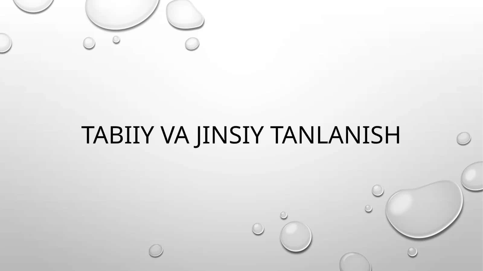 Tabiiy va jinsiy tanlanish