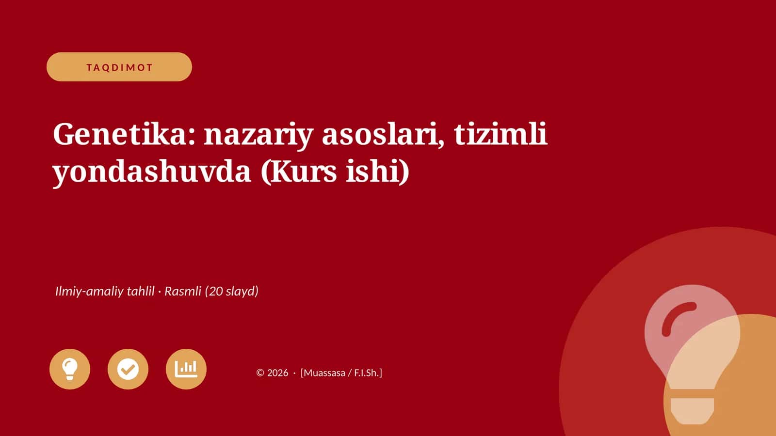 Genetika: nazariy asoslari, tizimli yondashuvda (Kurs ishi)