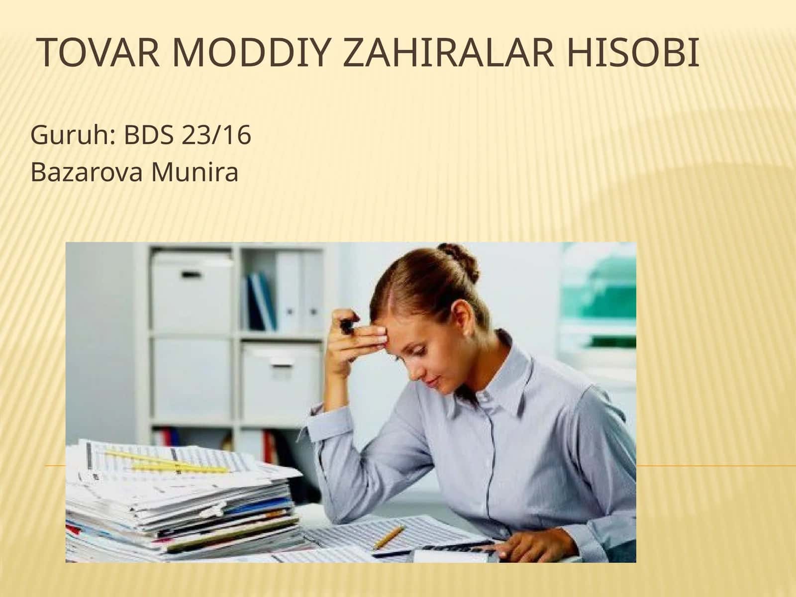 TOVAR MODDIY ZAHIRALARNING TA’RIFI VA TURKUMLANISHI