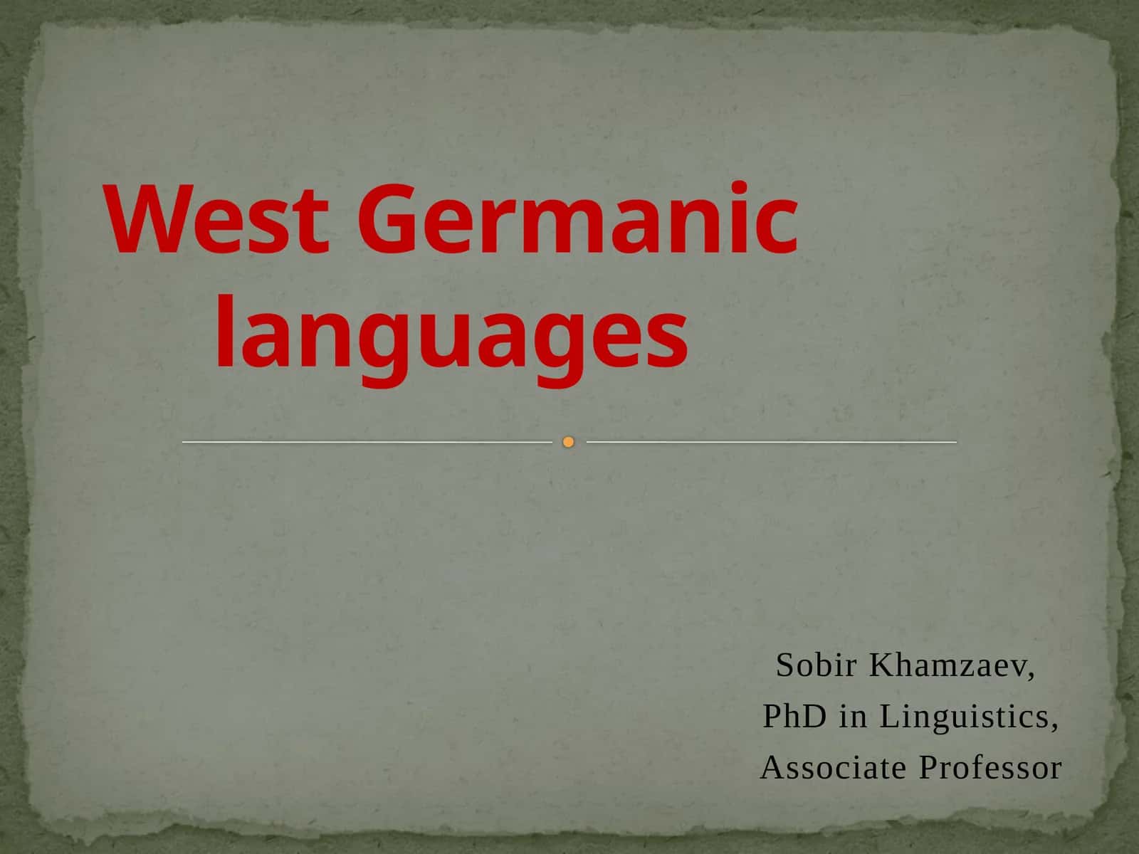 West Germanic languages