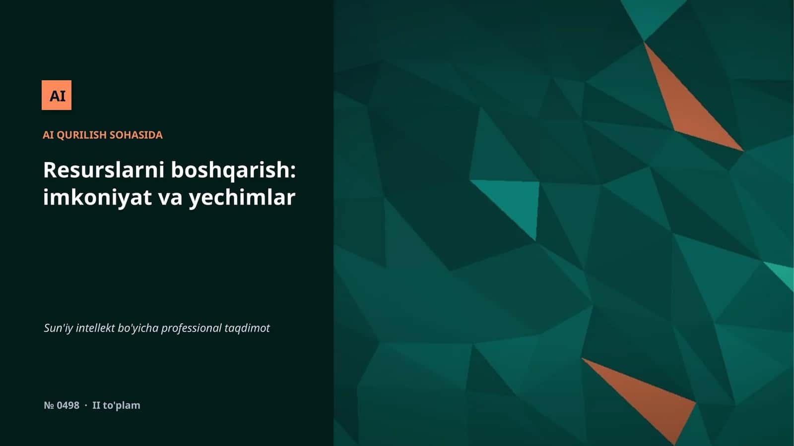 AI QURILISH SOHASIDA