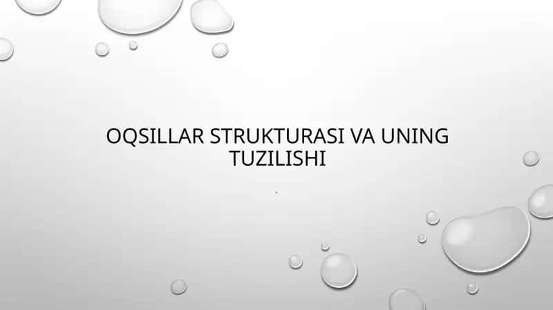 Oqsillar strukturasi va uning tuzilishi