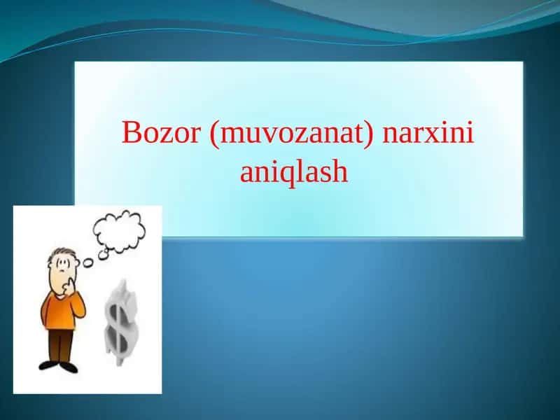 Bozor(muvozanat)narxinianiqlash