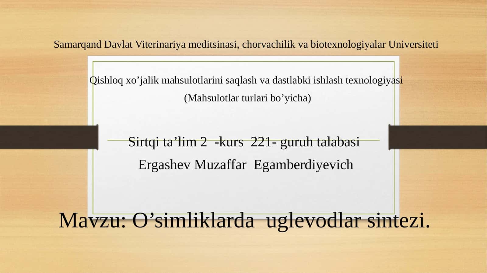 O’simliklardauglevodlarsintezi