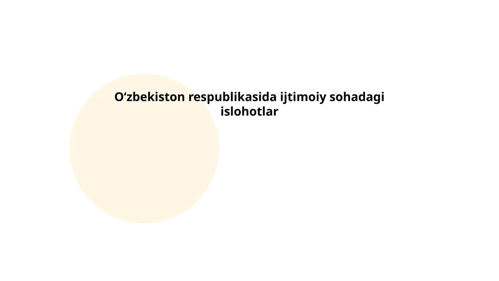 Oʻzbekiston respublikasida ijtimoiy sohadagi islohotlar