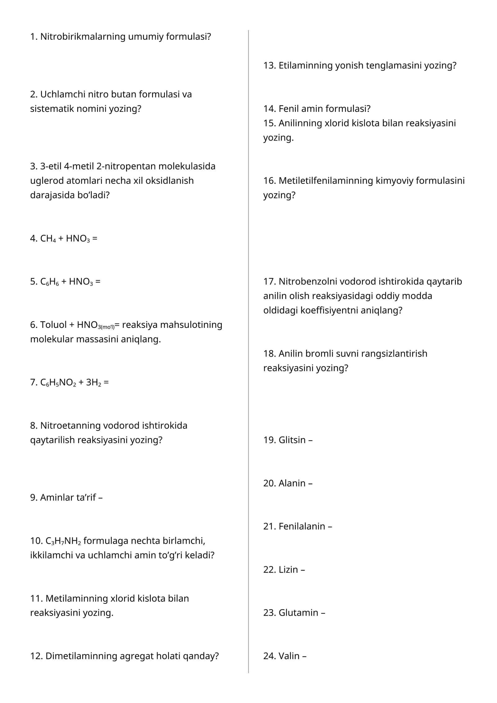 Nitro va aminobirikmalar