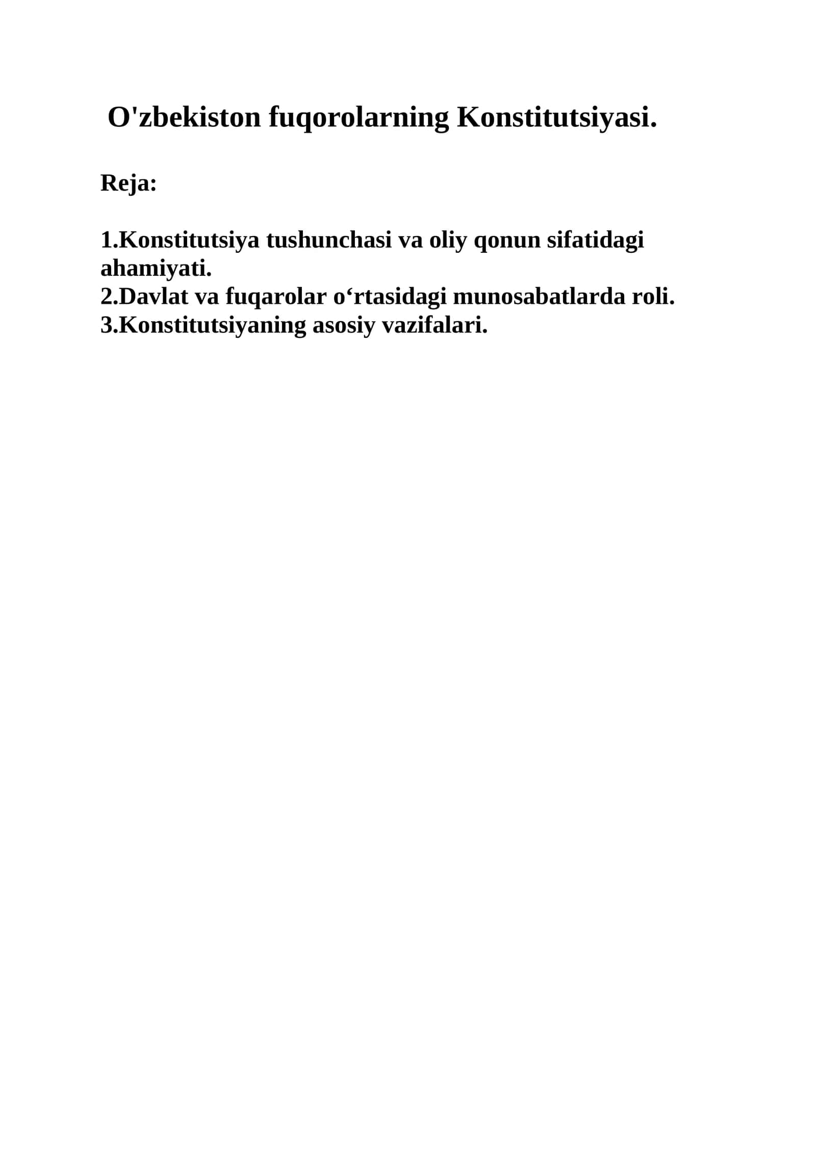 O'zbekiston fuqorolarning Konstitutsiyasi